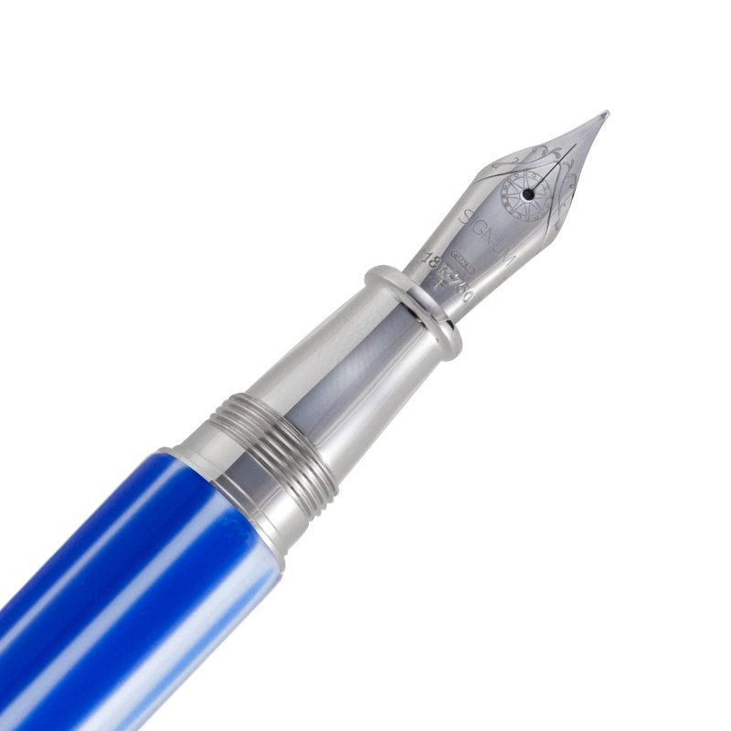 シグナム　スモールソラーレ　18金ペン先　万年筆　ブルー　Fサイズ長さ11cm太さ15cm